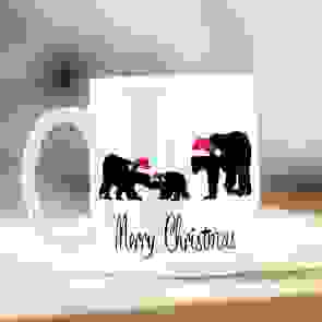 Family of Polar Bears Christmas Mug 