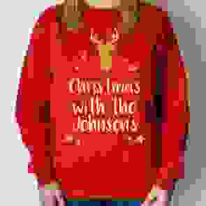 Personalised Christmas Jumper - Reindeer (Red)