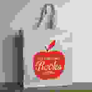 Personalised Teacher Tote Bag – Red Apple