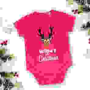 Personalised Christmas Baby Grow - First Christmas - Reindeer