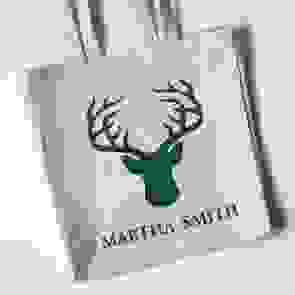 Reindeer Silhouette - Christmas Personalised Tote Bag