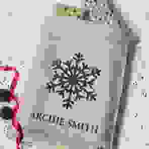 Personalised Christmas Snowflake Hessian Sack