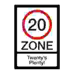 Twenty's Plenty A4 Wheelie Bin Label