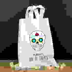Personalised Halloween Trick or Treat Bag - White Skull