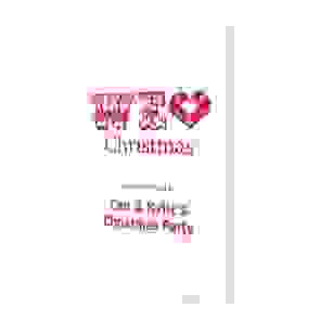 Christmas Invitation Card - Red Writing and Heart Christmas