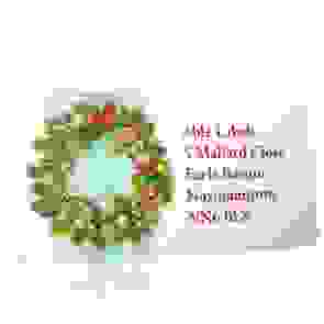 Christmas A4 Sheet Labels - Wreath