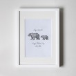 Papa Bear - Personalised Art Print (White Frame)