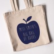 Teacher Tote Bag - Apple (Natural)