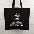 Best Teacher Tote Bag - Cat (Black)