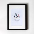 Daddy Penguin & Child - Personalised Art Print