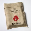 Personalised Flame Motif Hessian Log Sack