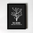 Personalised Foiled Art Print - Tree - Black Frame
