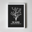 Personalised Foiled Art Print - Tree - White Frame