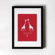 Giraffe Design - Personalised Art Print (Black Frame)