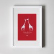 Giraffe Design - Personalised Art Print (White Frame)