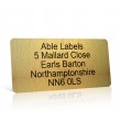 Gold Address Label on A4 Sheets