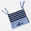 Luxury Merino Wool Stripy Hat - Stripy Blue