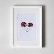 Ladybird Design - Personalised Art Print (White Frame)