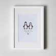 Penguin Design - Personalised Art Print (White Frame)