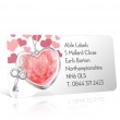 Pre Designed Hearts & Keys Address Label on A4 Sheets