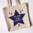 Teacher Tote Bag - Star Teacher (Natural)