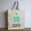 Personalised Teacher Tote Bag – Green Owl
