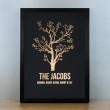 Personalised Foiled Art Print - Tree - Gold Foil