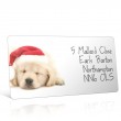 Christmas A4 Sheet Labels - Puppy in a Santa Hat